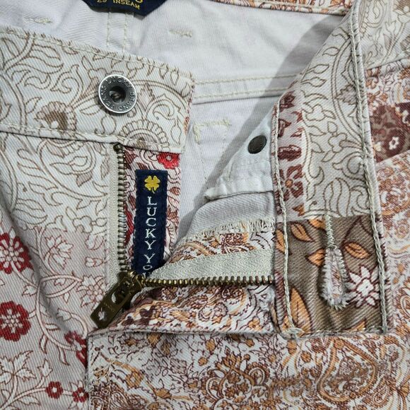 Lucky Brand Charlie Skinny Women 6/28 Harvest Patchwork Stretch Denim Jeans - Picture 5 of 16